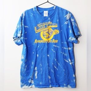 Lake Placid Blue Bombers tie dye blue yellow t shirt size medium